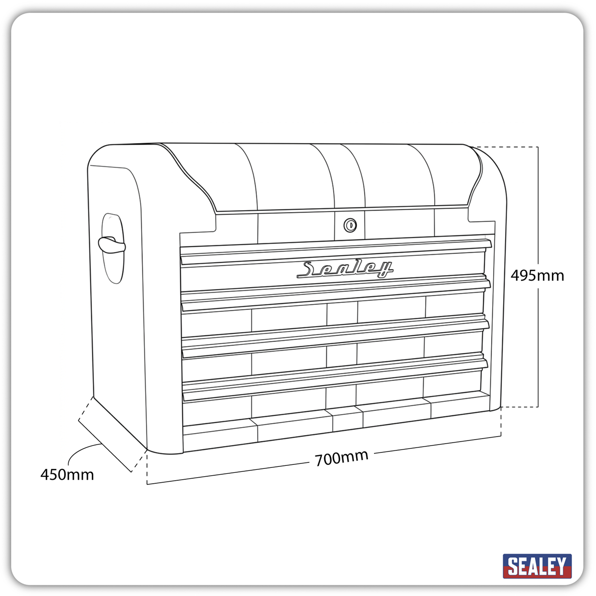 Premier AP28104BWS Premier™ Retro Style Topchest 4 Drawer - Blue with White Stripes