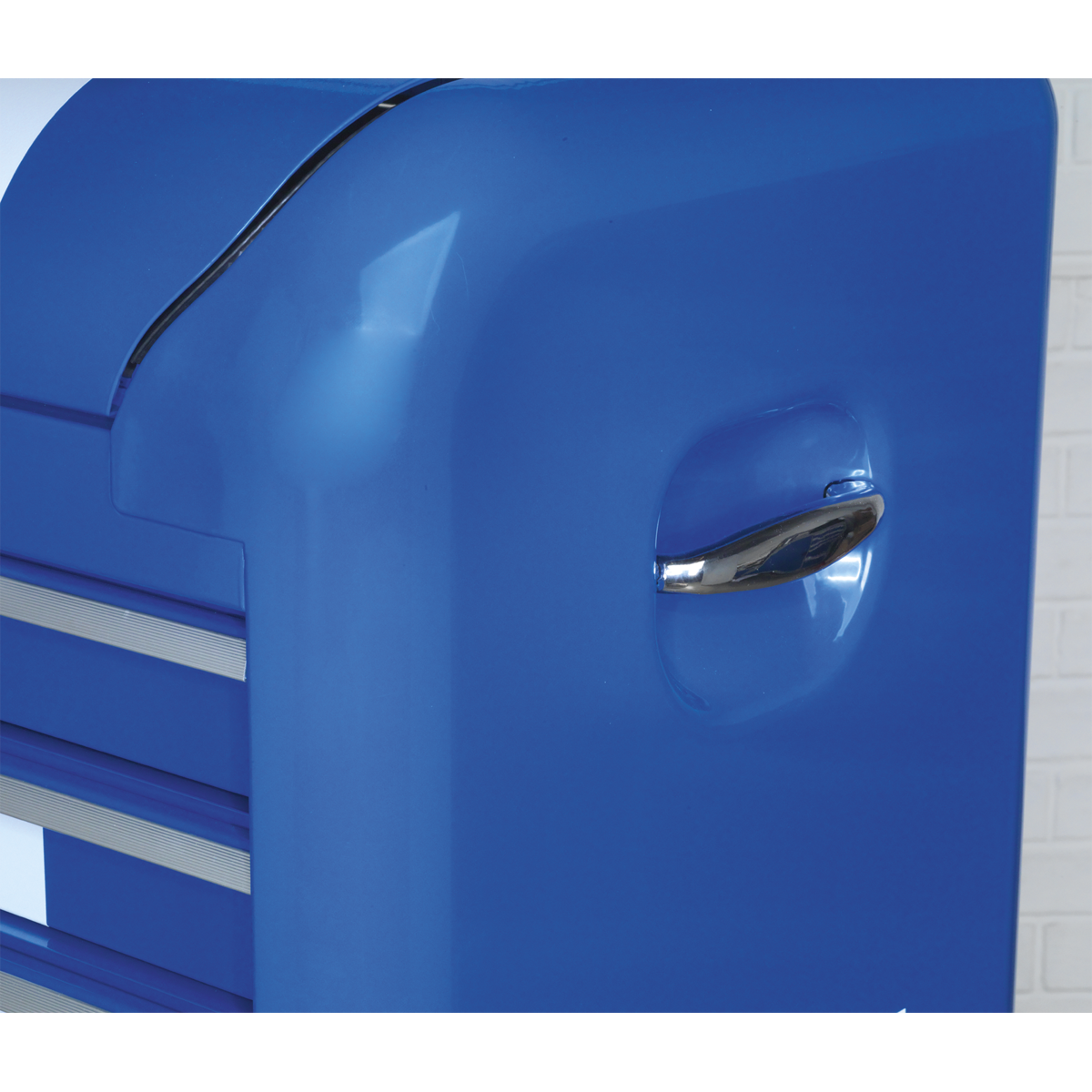 Premier AP28104BWS Premier™ Retro Style Topchest 4 Drawer - Blue with White Stripes