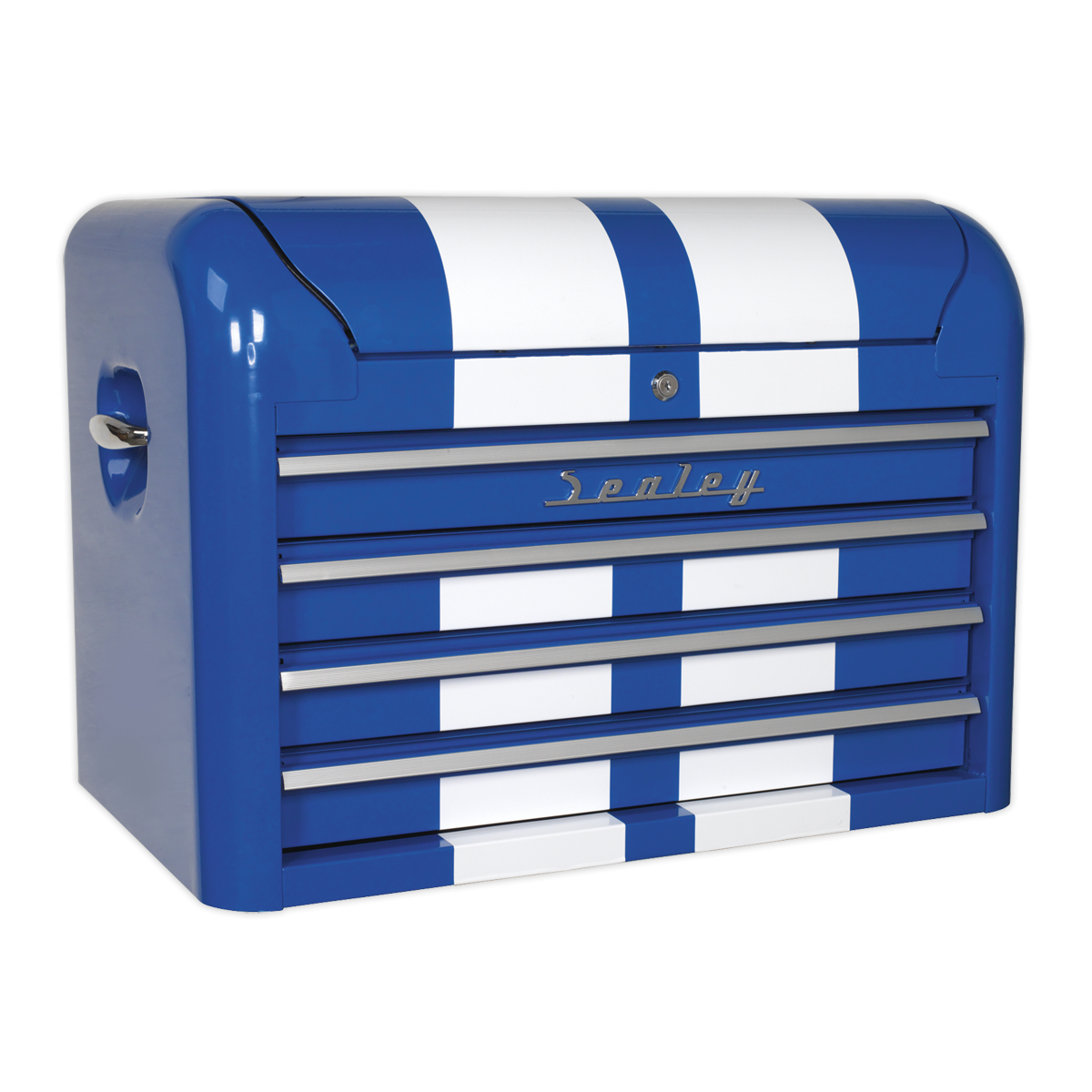 Premier AP28104BWS Premier™ Retro Style Topchest 4 Drawer - Blue with White Stripes