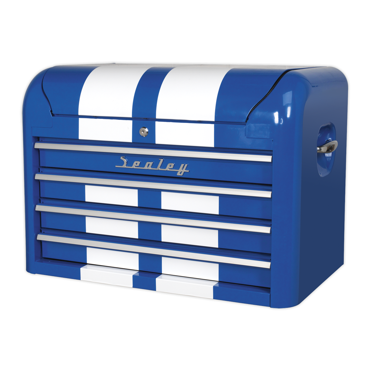 Premier AP28104BWS Premier™ Retro Style Topchest 4 Drawer - Blue with White Stripes