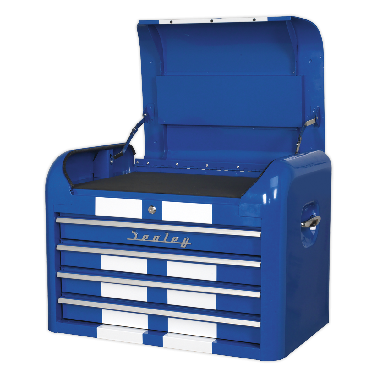 Premier AP28104BWS Premier™ Retro Style Topchest 4 Drawer - Blue with White Stripes