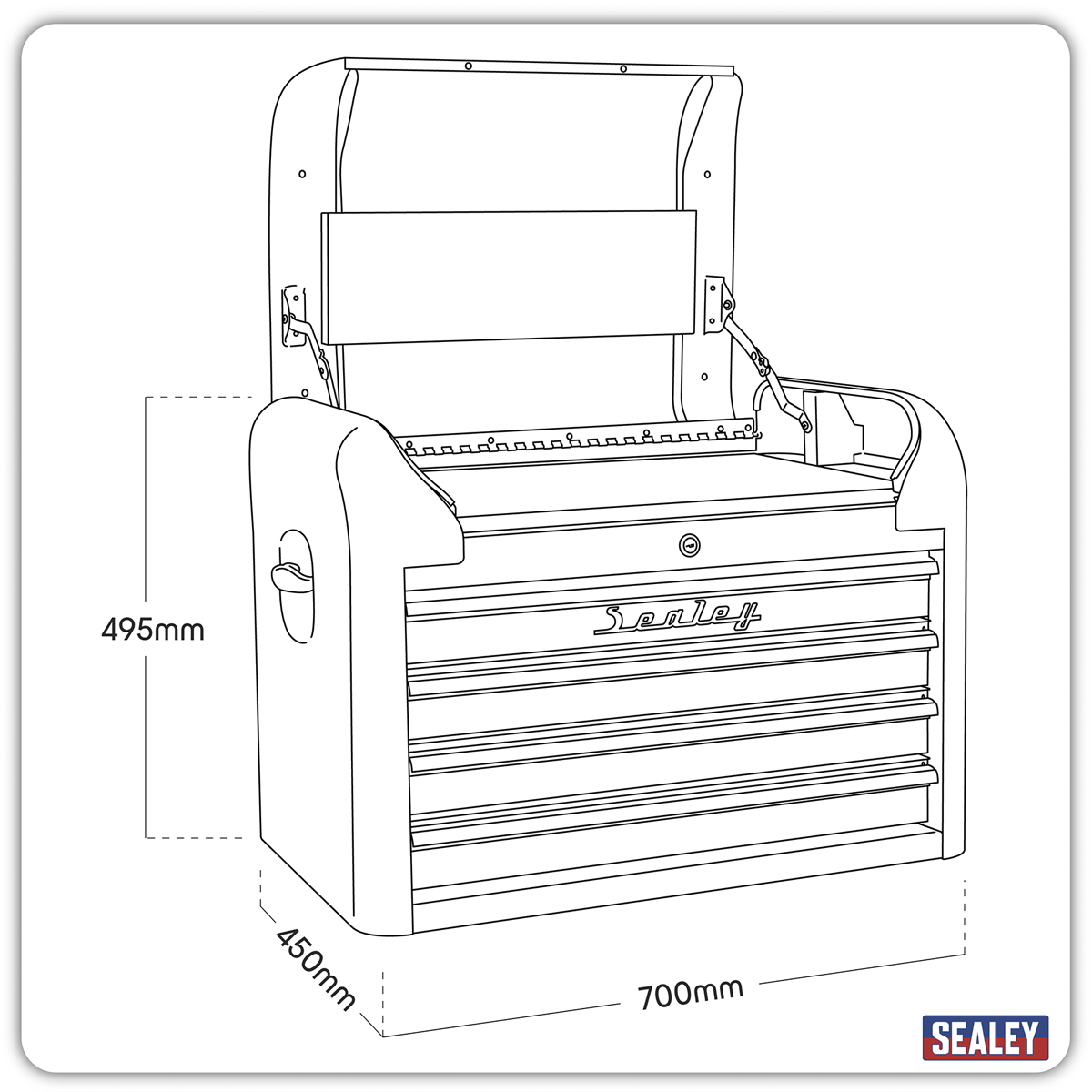 Premier AP28104 Premier™ Retro Style Topchest 4 Drawer
