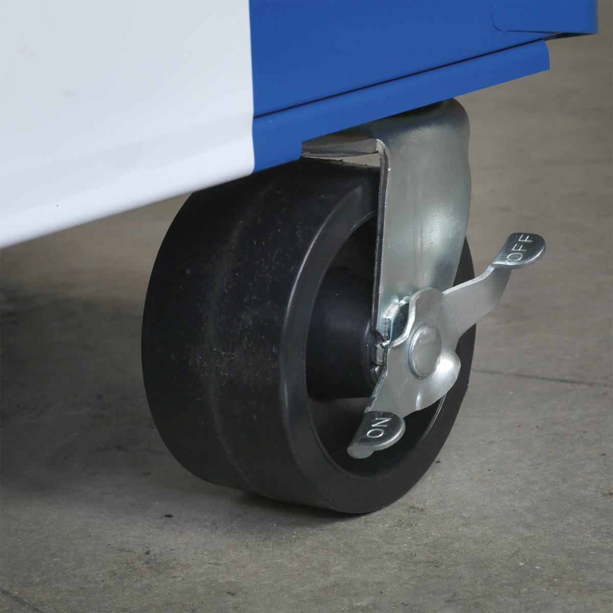 Premier AP28COMBO2BWS Premier™ Retro Style Topchest, Mid-Box Tool Chest & Rollcab Combination 10 Drawer - Blue with White Stripes