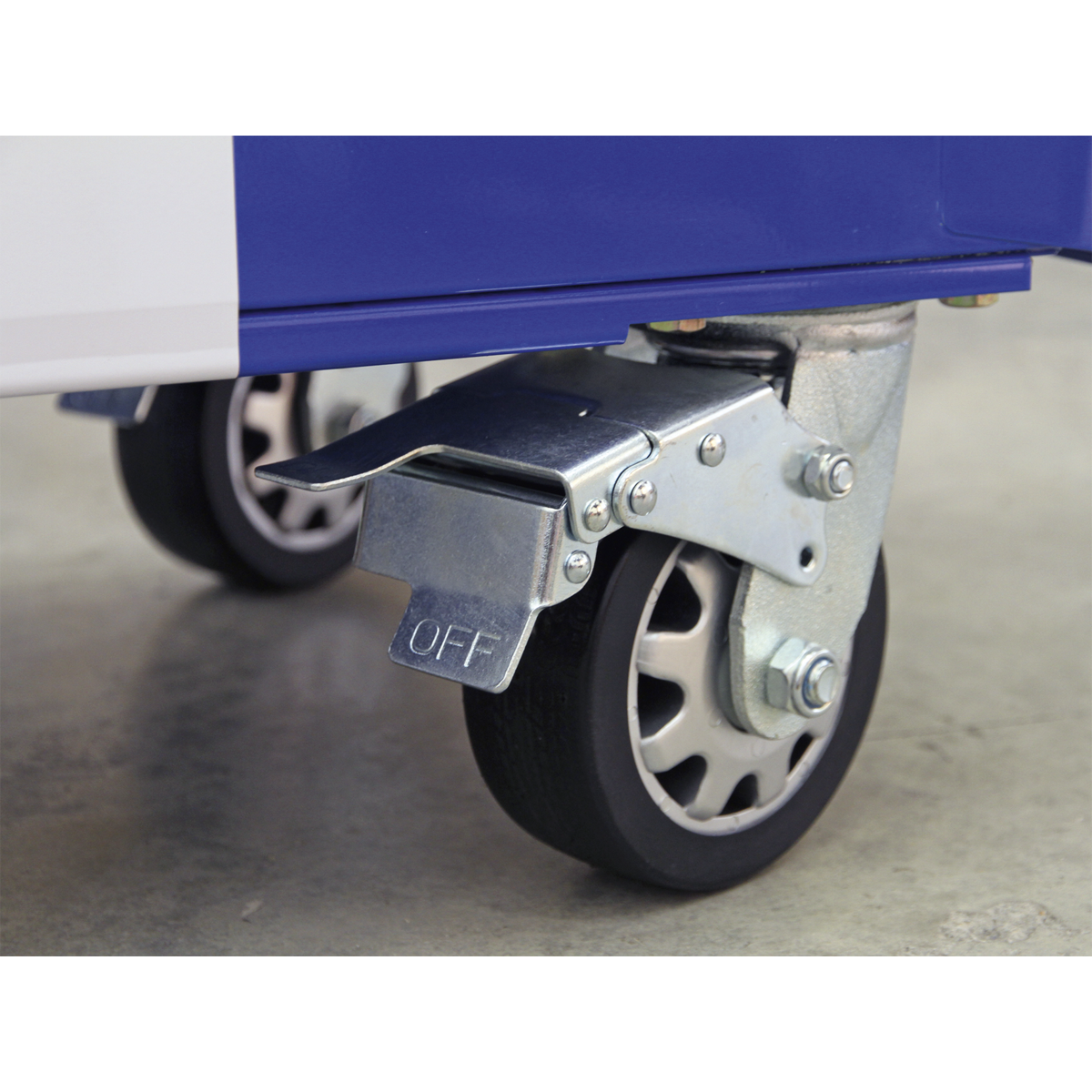 Premier AP41COMBOBWS Premier™ Retro Style Wide Topchest & Rollcab Combination 10 Drawer Blue with White Stripes