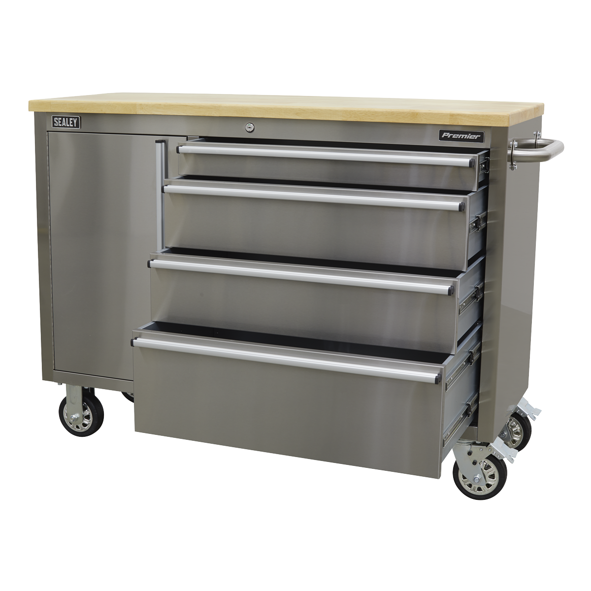 Premier AP4804SS Mobile Stainless Steel Tool Cabinet 4 Drawer