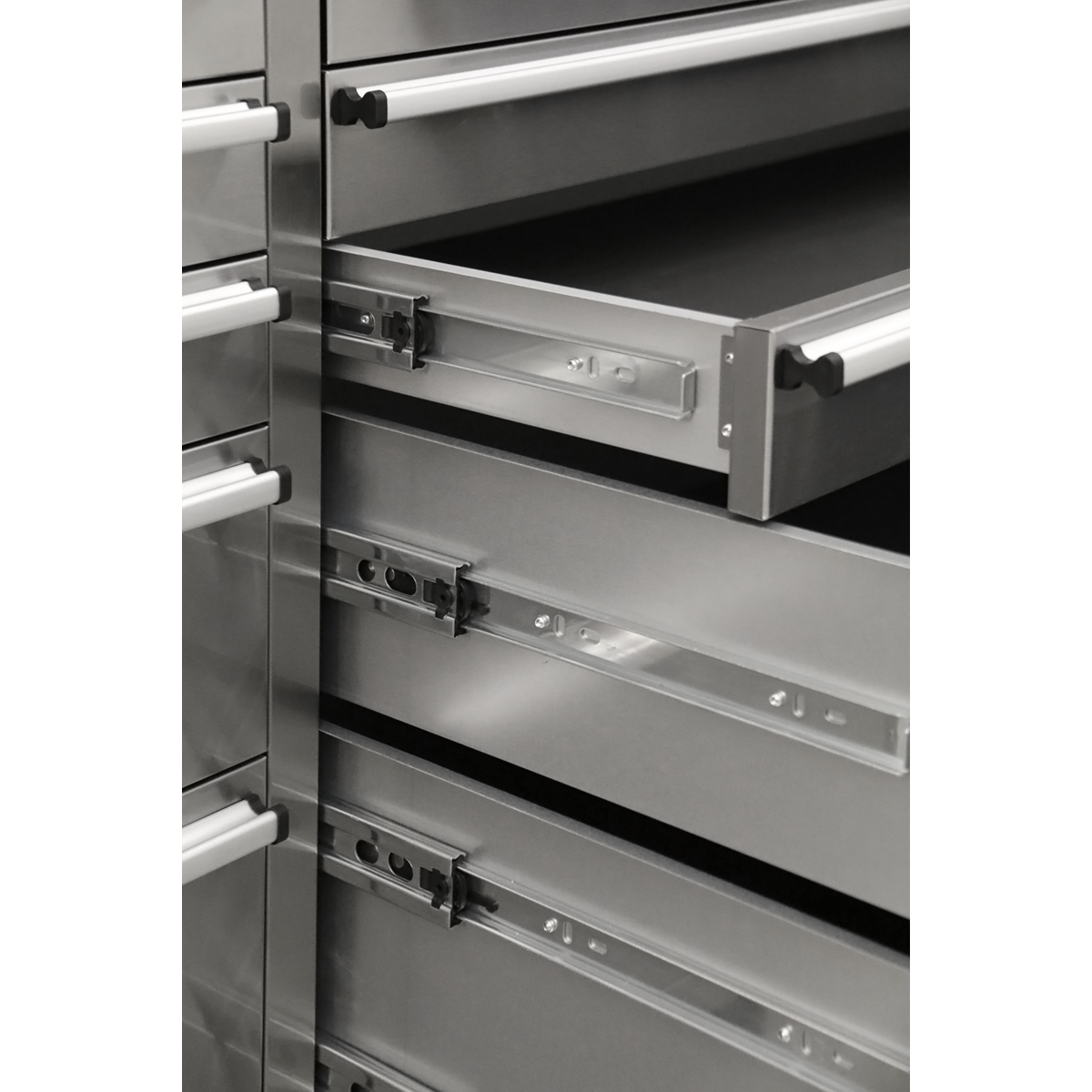 Premier AP5520SS Premier™ Mobile Stainless Steel Tool Cabinet 10 Drawer with Backboard & 2 Wall Cupboards