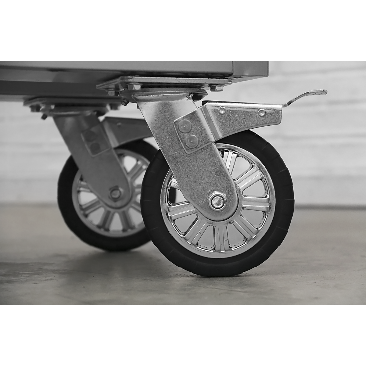 Premier AP5520SS Premier™ Mobile Stainless Steel Tool Cabinet 10 Drawer with Backboard & 2 Wall Cupboards