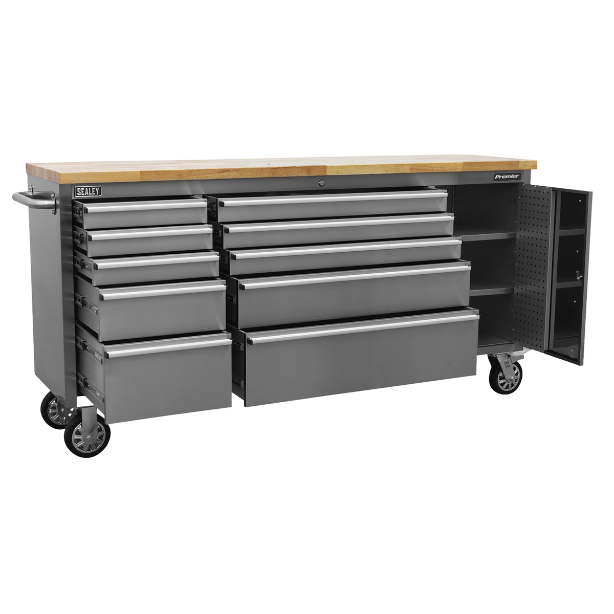Premier AP7210SS Premier™ Mobile Stainless Steel Tool Cabinet & Cupboard 10 Drawer
