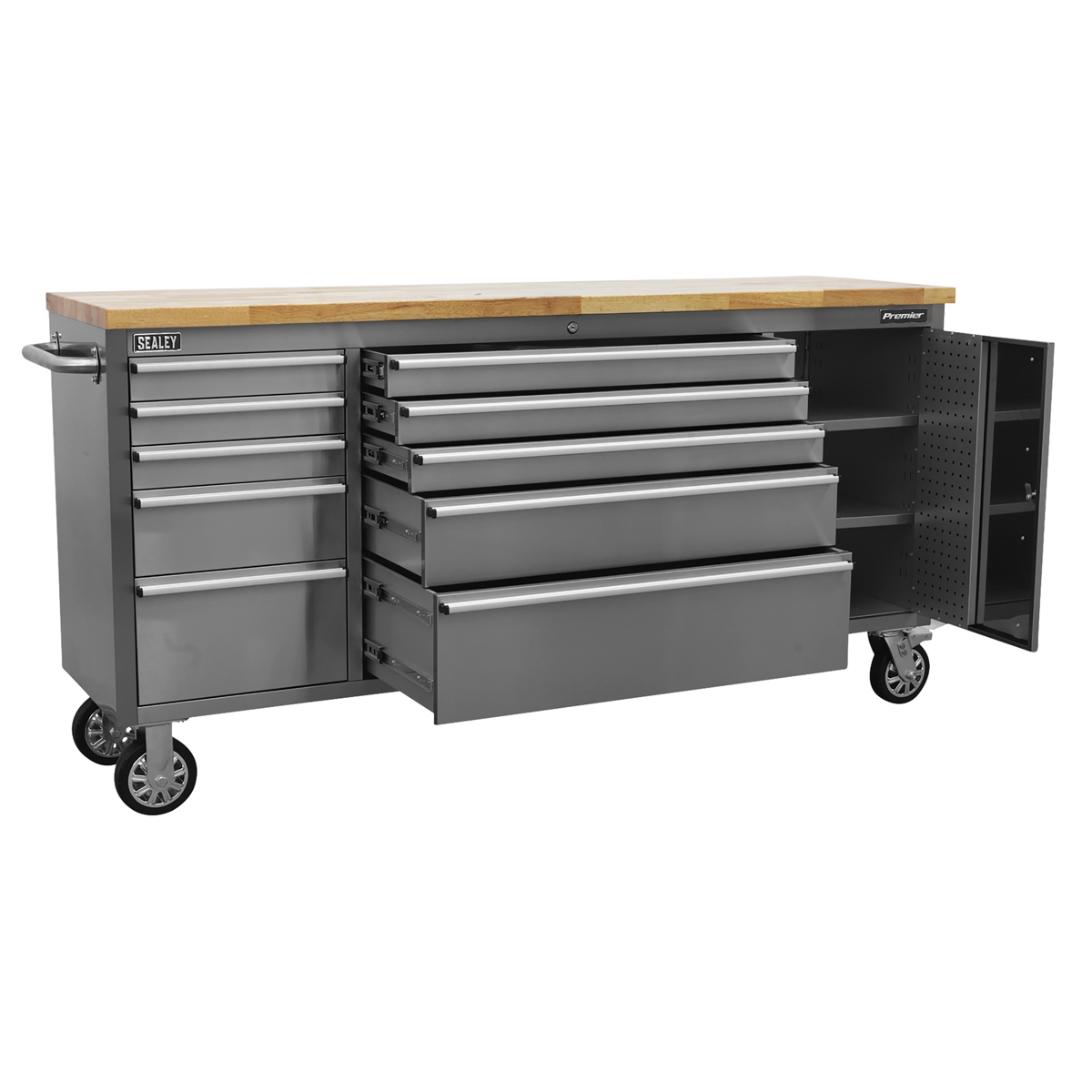 Premier AP7210SS Premier™ Mobile Stainless Steel Tool Cabinet & Cupboard 10 Drawer