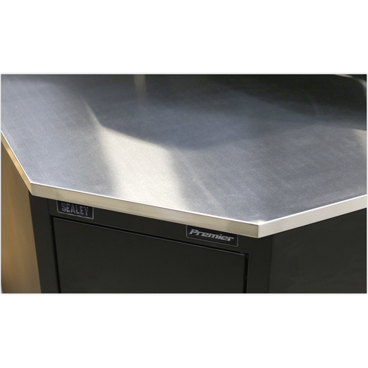 Premier APMS19 Premier™ Stainless Steel Corner Worktop 930mm