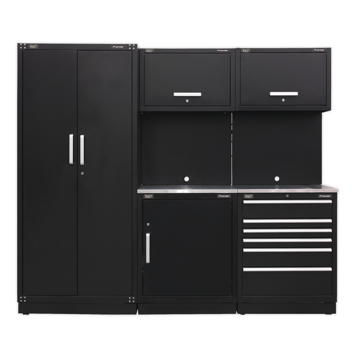 Premier APMSCOMBO1SS Premier™ Storage System with Stainless Worktop 2.48m