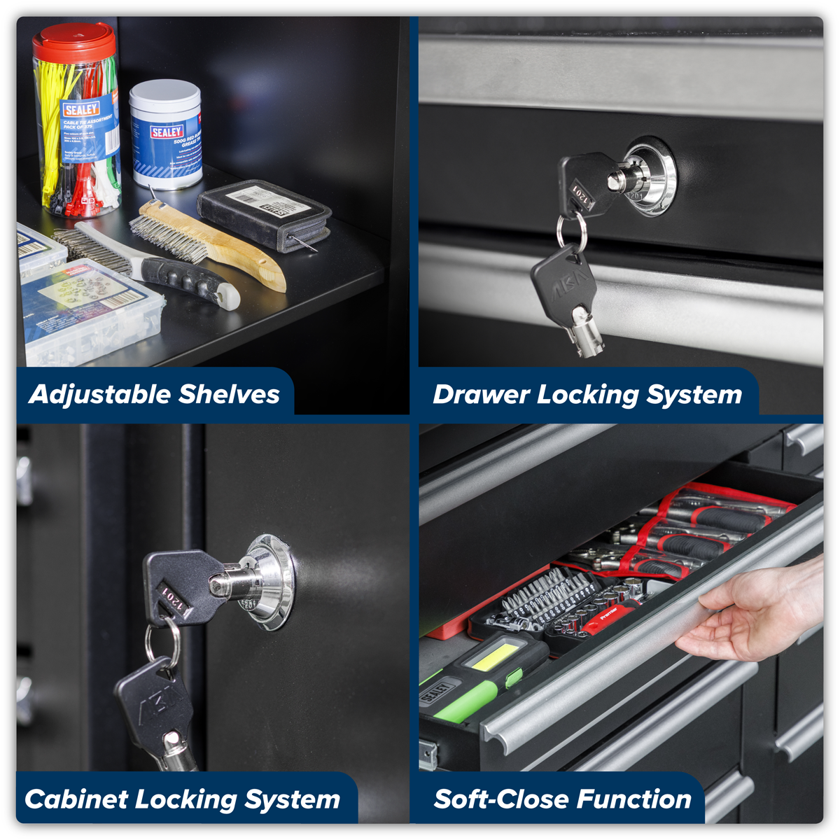 Premier APMSCOMBO6SS Premier™ Corner Storage System with Stainless Worktop 1.71m