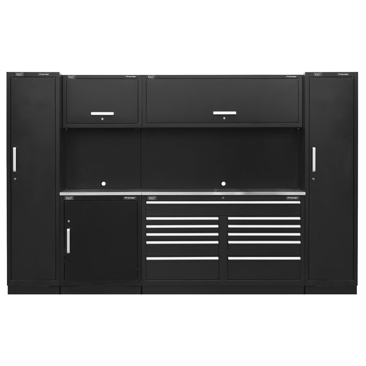 Premier APMSCOMBO7SS Premier™ Storage System with Stainless Worktop 3.55m