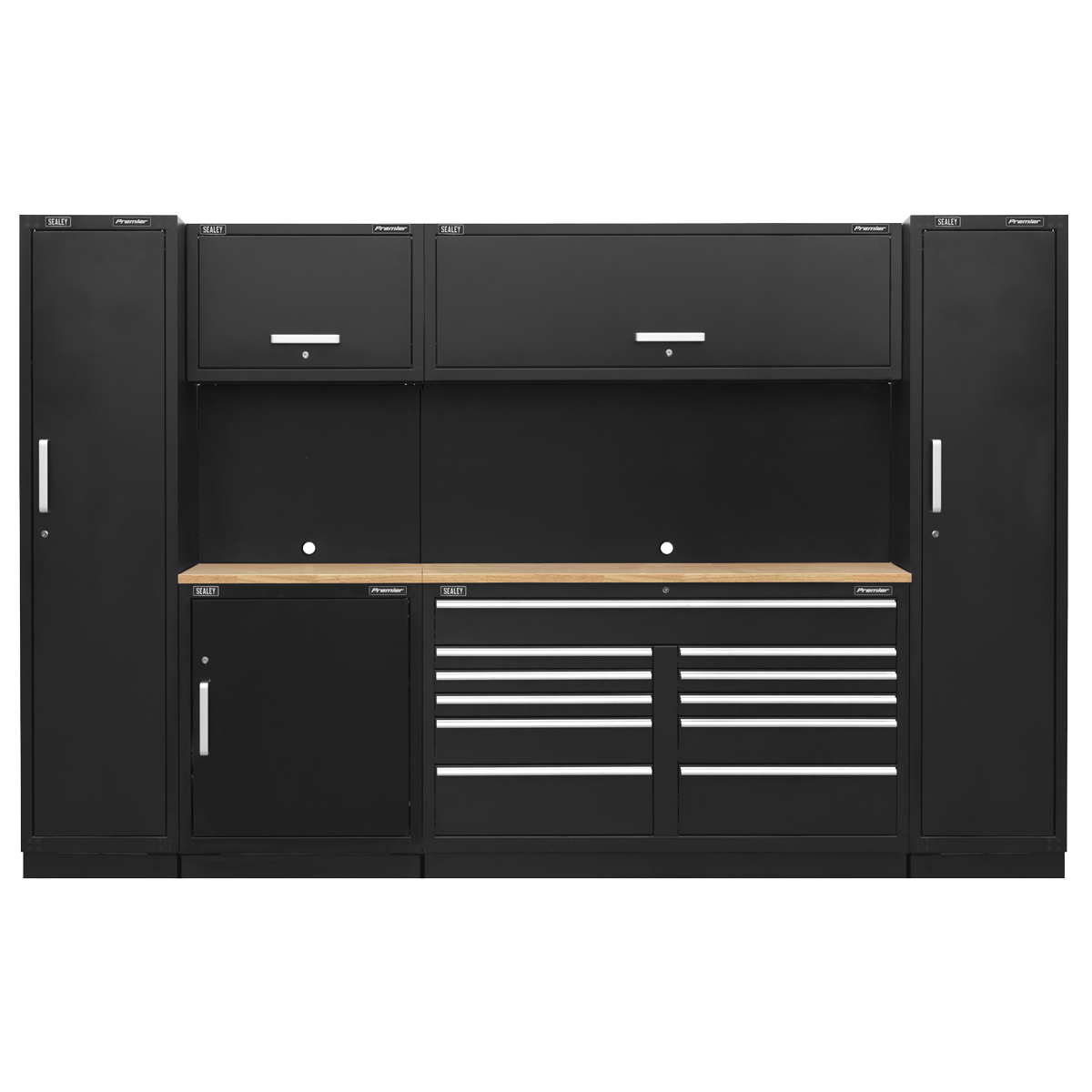 Premier APMSCOMBO7W Premier™ Storage System with Hardwood Worktop 3.55m