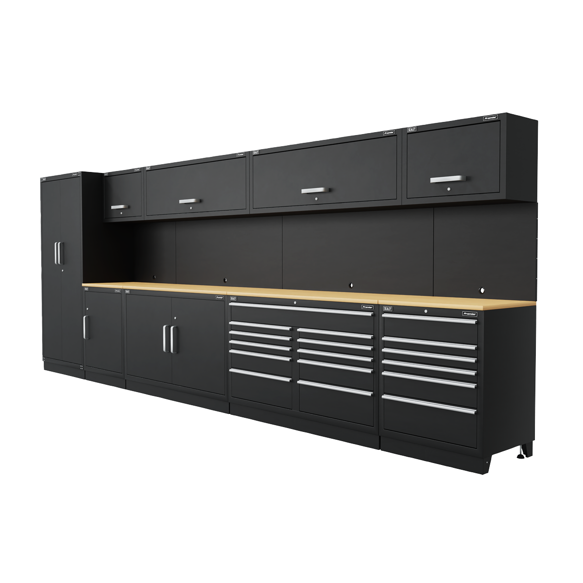 Premier APMSOAK Premier™ Storage System with Hardwood Worktop 5.58m