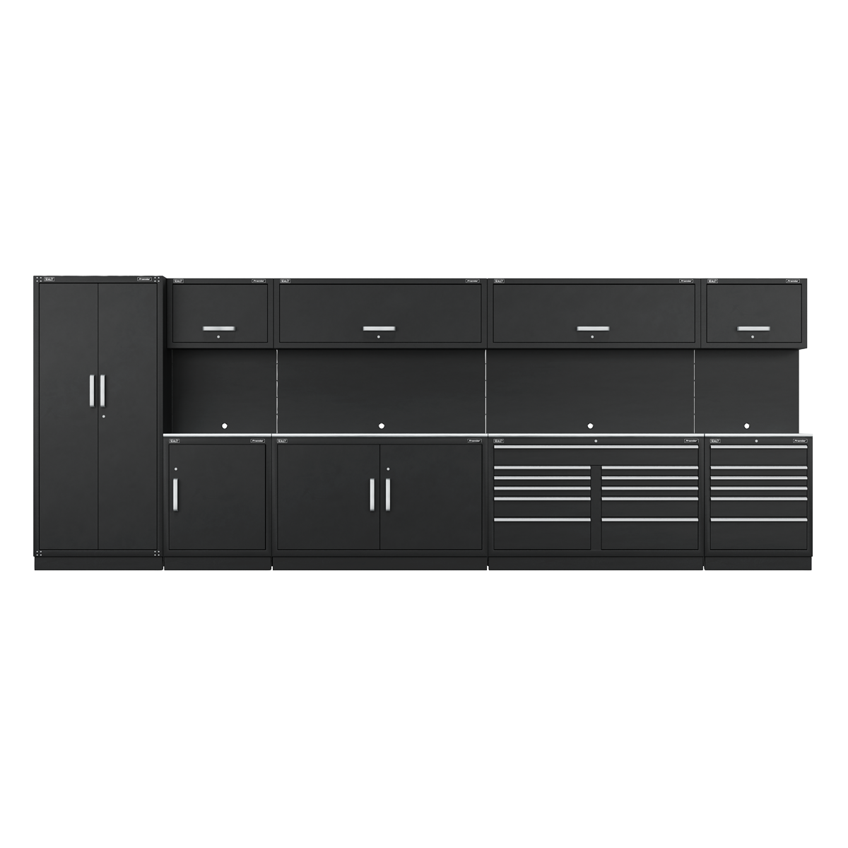 Premier APMSSTEEL Premier™ Storage System with Stainless Worktop 5.58m