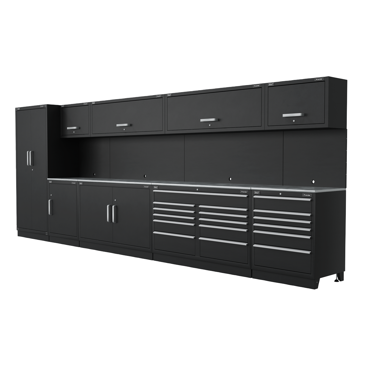 Premier APMSSTEEL Premier™ Storage System with Stainless Worktop 5.58m