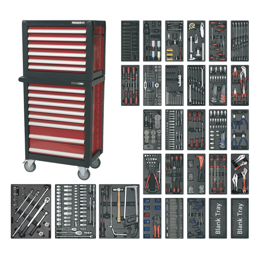 Premier APTTC02 Premier™ Topchest & Rollcab Combination 14 Drawer with 1233pc Tool Kit