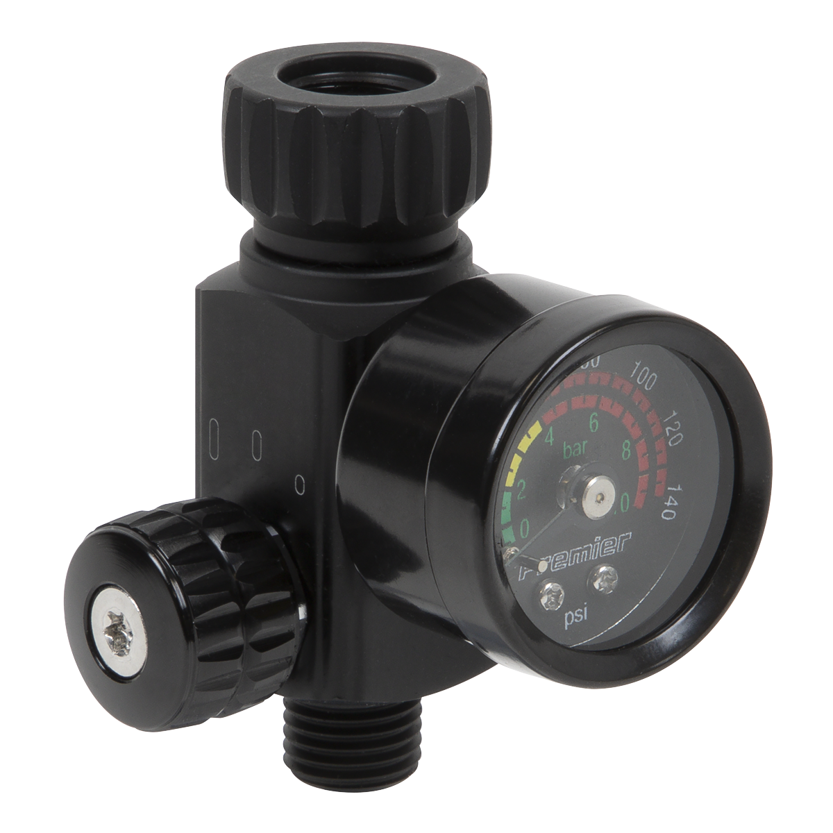 Premier AR02 Premier On-Gun Air Pressure Regulator/Gauge with Glass Lens