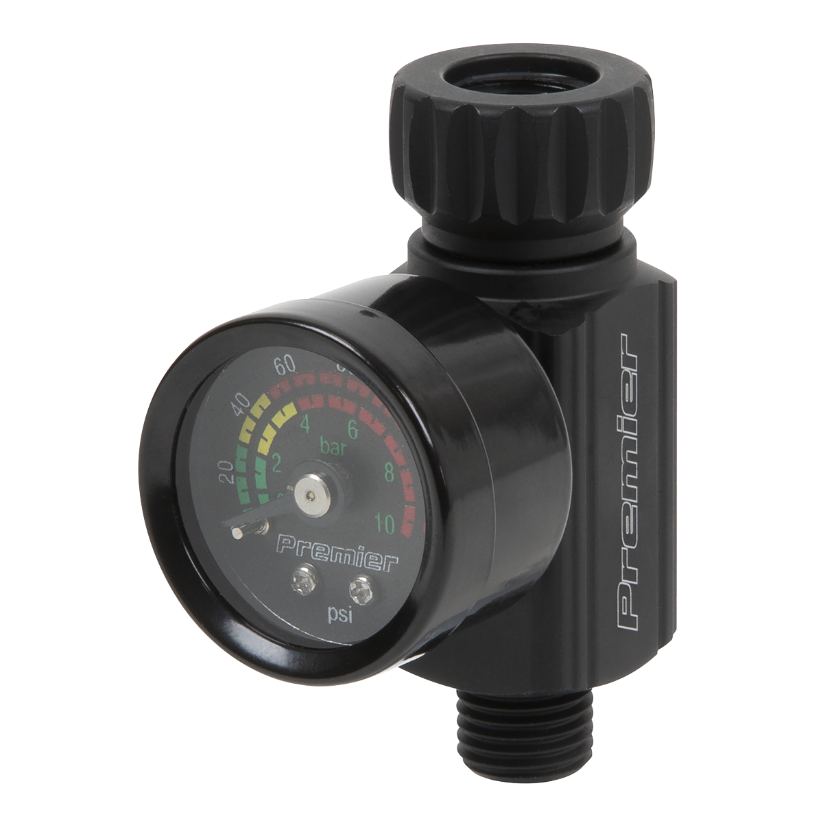Premier AR02 Premier On-Gun Air Pressure Regulator/Gauge with Glass Lens
