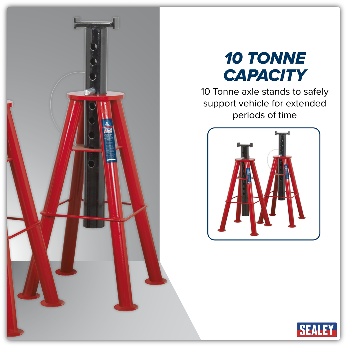 Premier AS10H Premier Axle Stands (Pair) 10 Tonne Capacity per Stand High Level