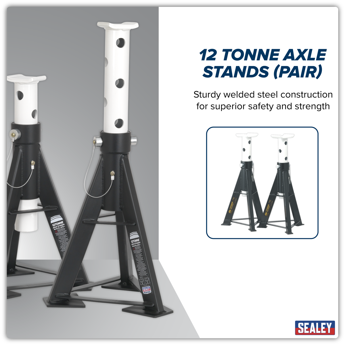 Premier AS12 Premier Axle Stands (Pair) 12 Tonne Capacity per Stand High Level
