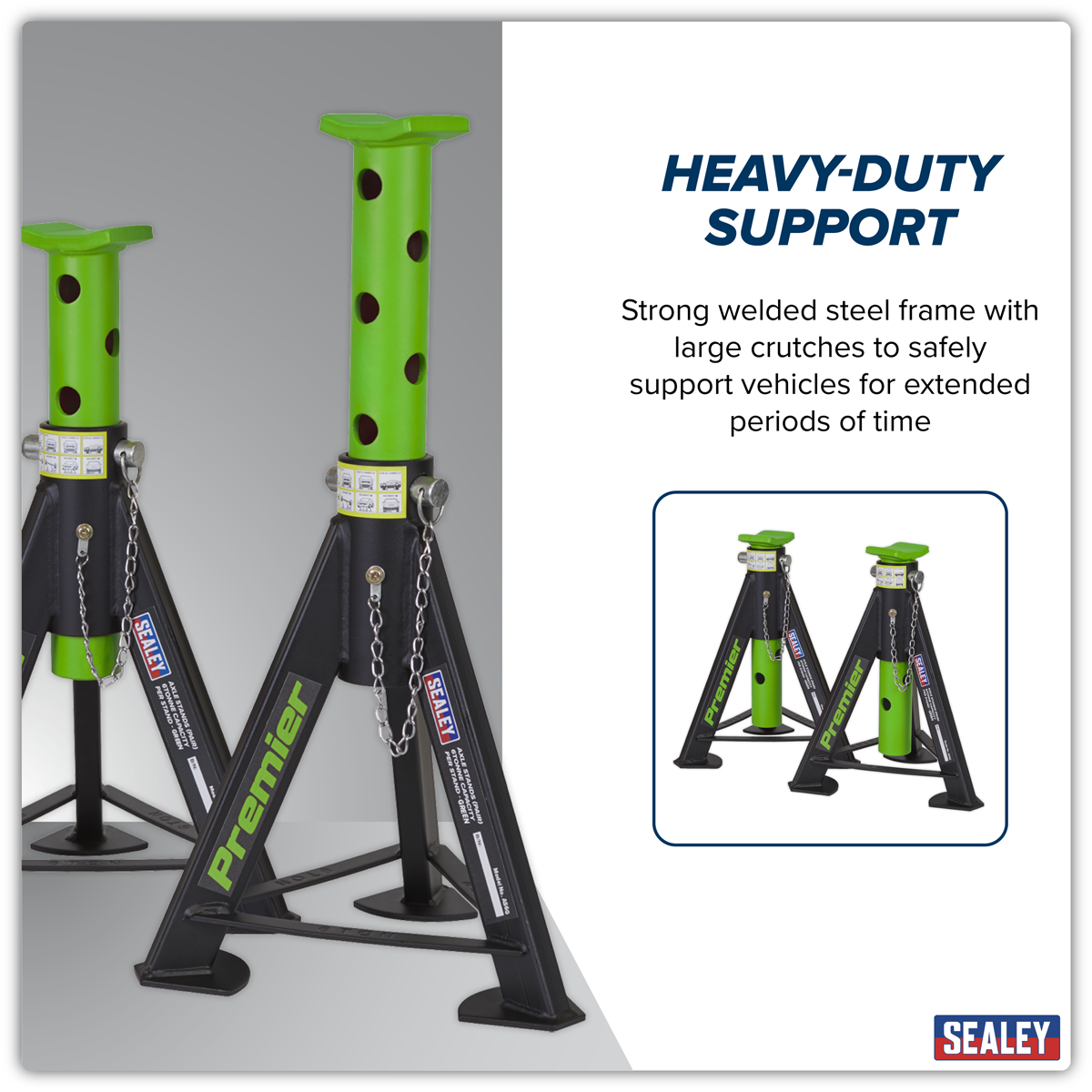 Premier AS6G Premier Axle Stands (Pair) 6 Tonne Capacity per Stand - Green