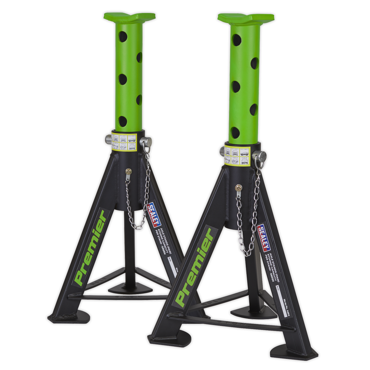 Premier AS6G Premier Axle Stands (Pair) 6 Tonne Capacity per Stand - Green