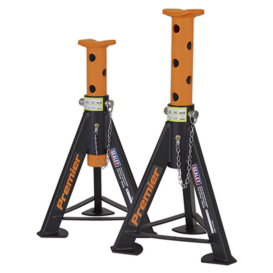 Premier AS6O Premier Axle Stands (Pair) 6 Tonne Capacity per Stand - Orange