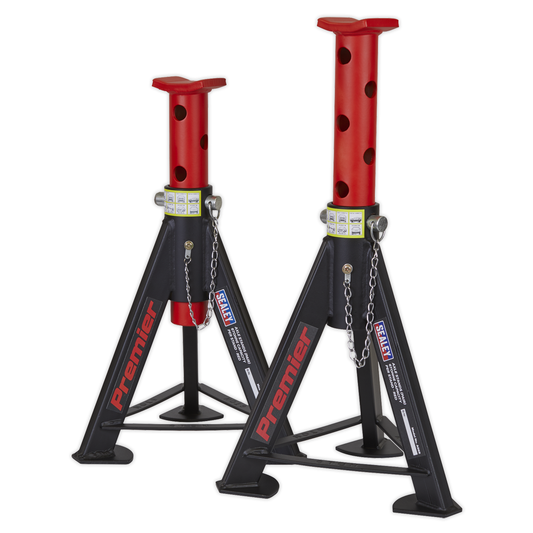 Premier AS6R Premier Axle Stands (Pair) 6 Tonne Capacity per Stand - Red