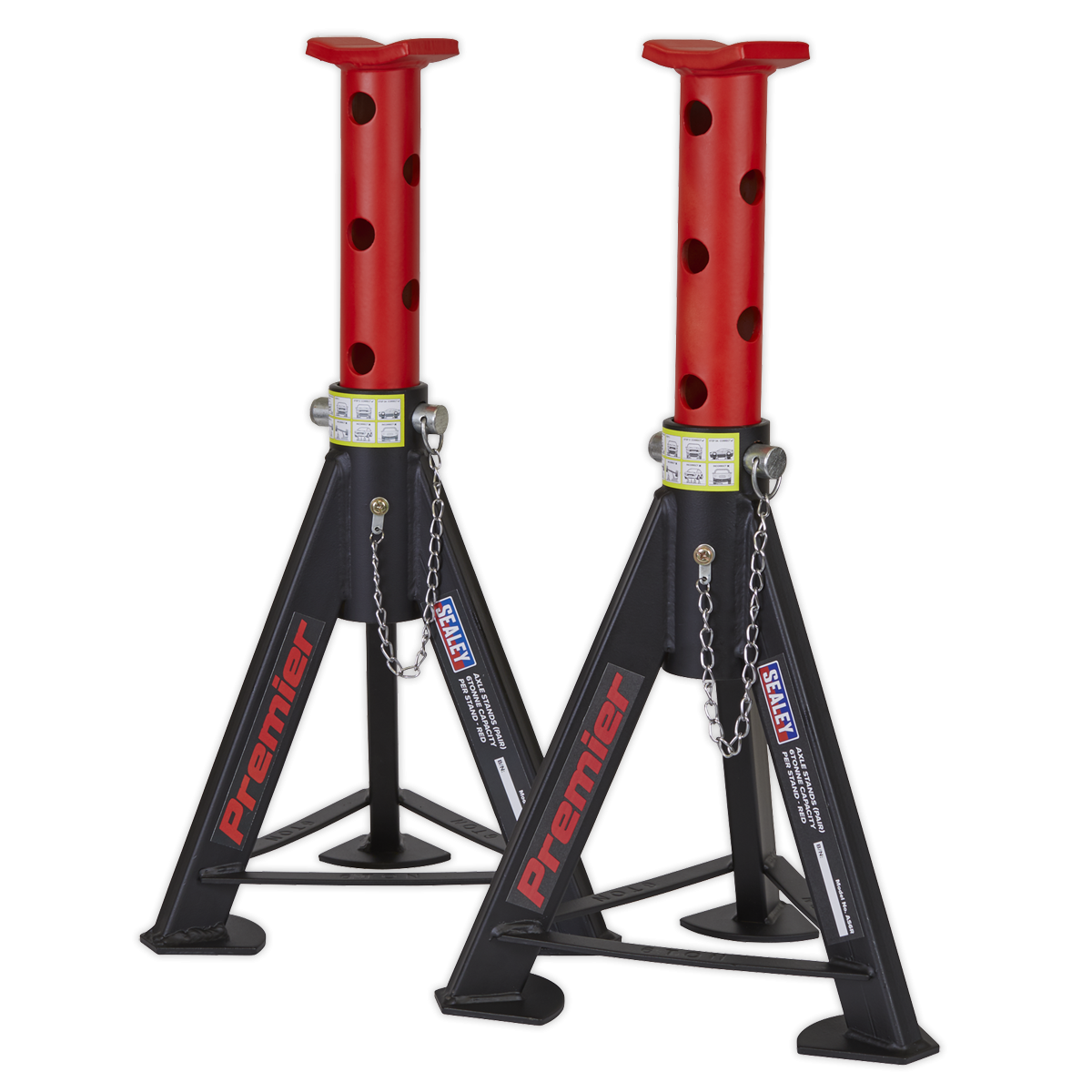 Premier AS6R Premier Axle Stands (Pair) 6 Tonne Capacity per Stand - Red
