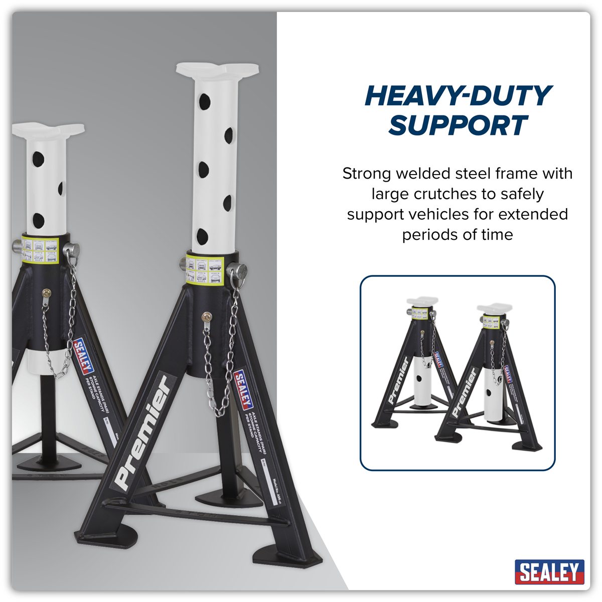 Premier AS6 Premier Axle Stands (Pair) 6 Tonne Capacity per Stand - White