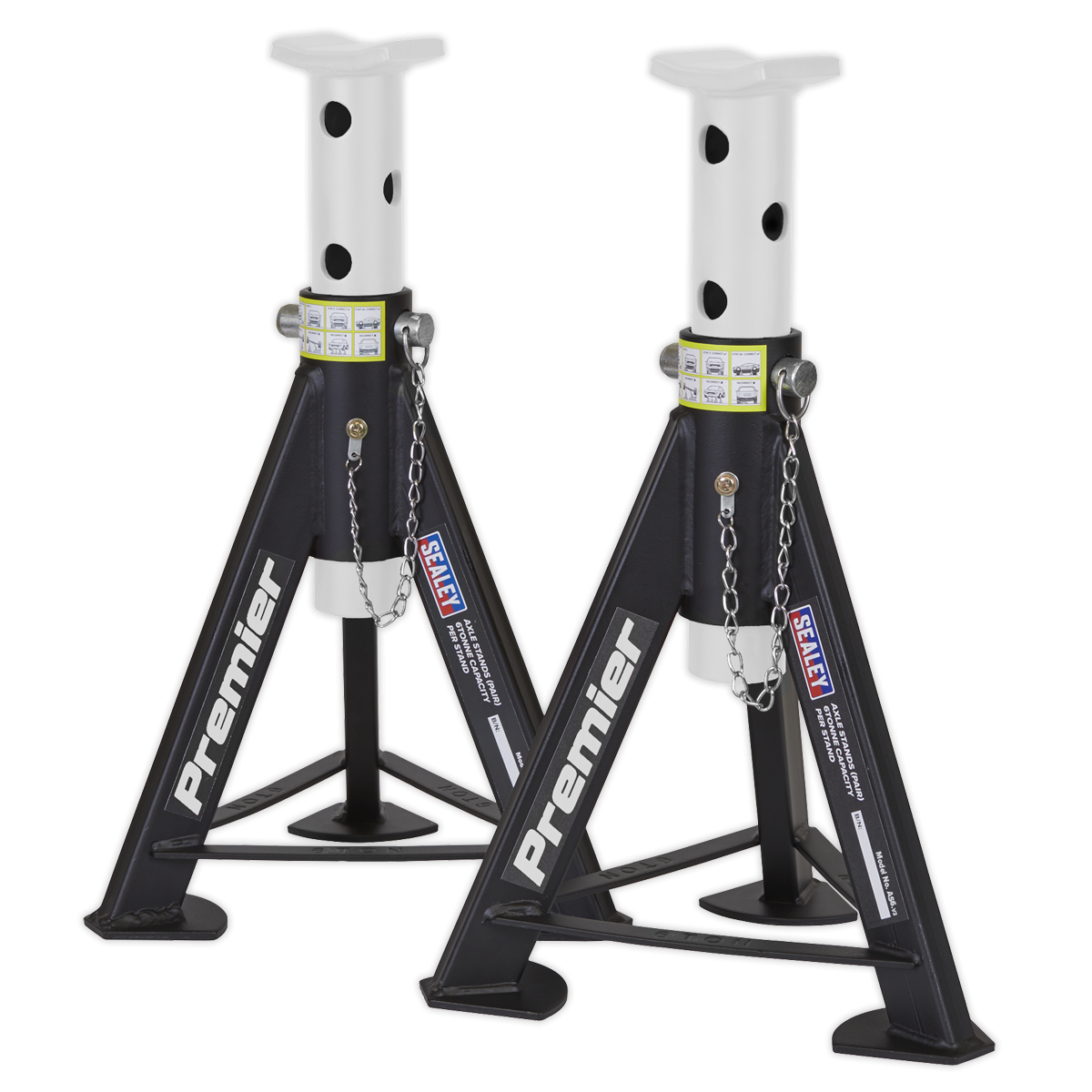 Premier AS6 Premier Axle Stands (Pair) 6 Tonne Capacity per Stand - White