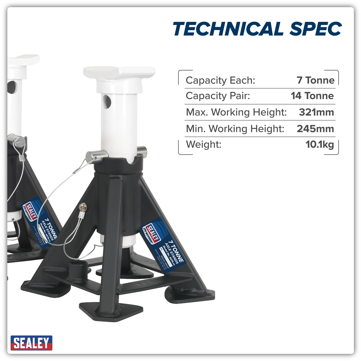 Premier AS7S Premier Short Axle Stands (Pair) 7 Tonne Capacity per Stand