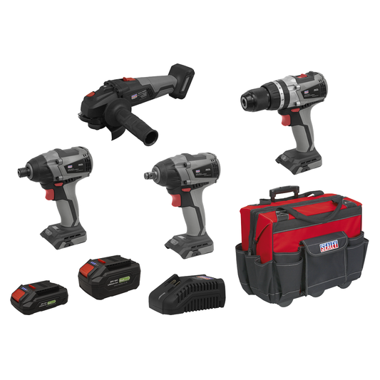 Premier CP20VCOMBOX1 Premier 4 x SV20 Series Cordless Brushless Power Tool Kit 20V - 2 Batteries
