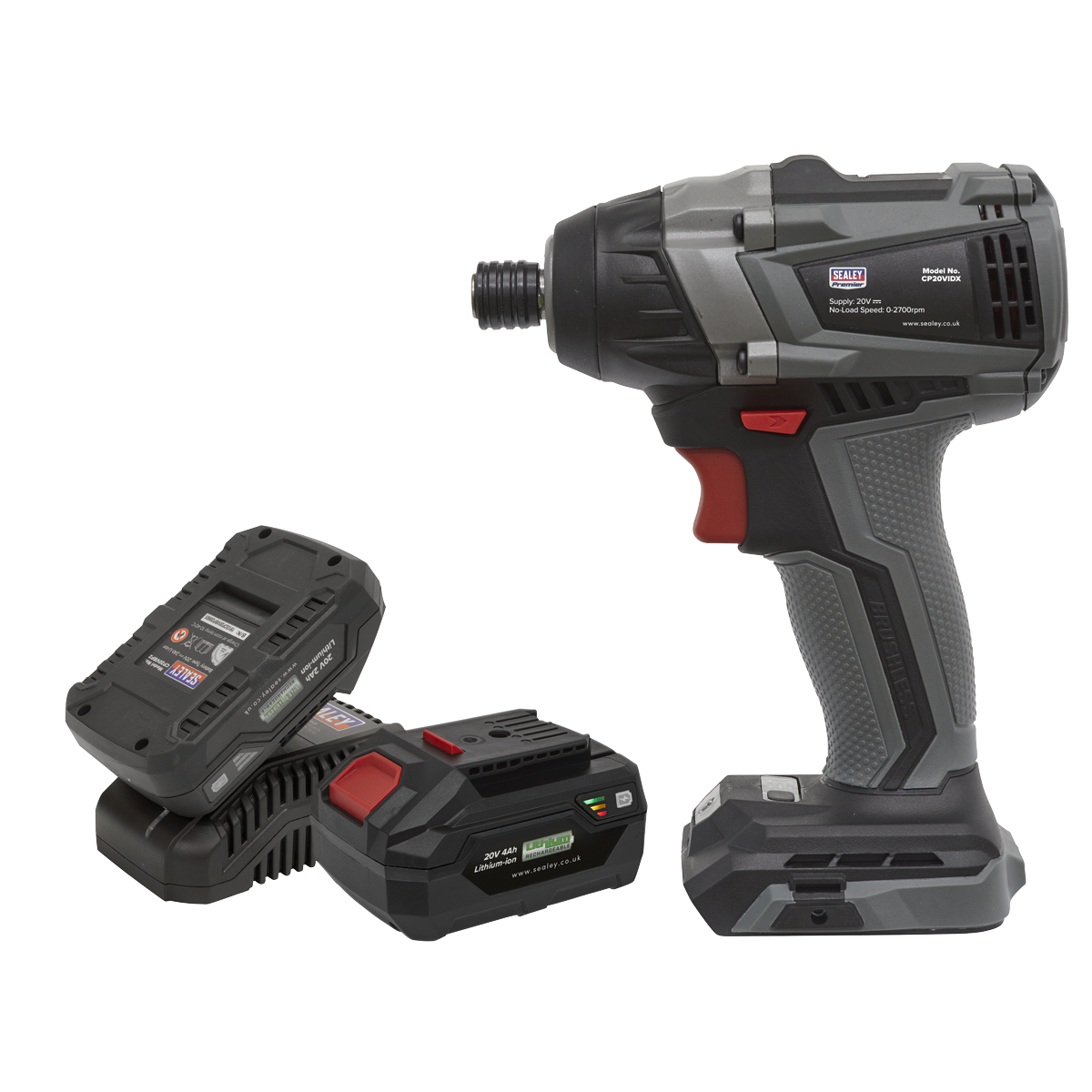 Premier CP20VIDXKIT Premier SV20 Series 1/4"Hex Brushless Cordless Impact Driver Kit 20V - 2 Batteries