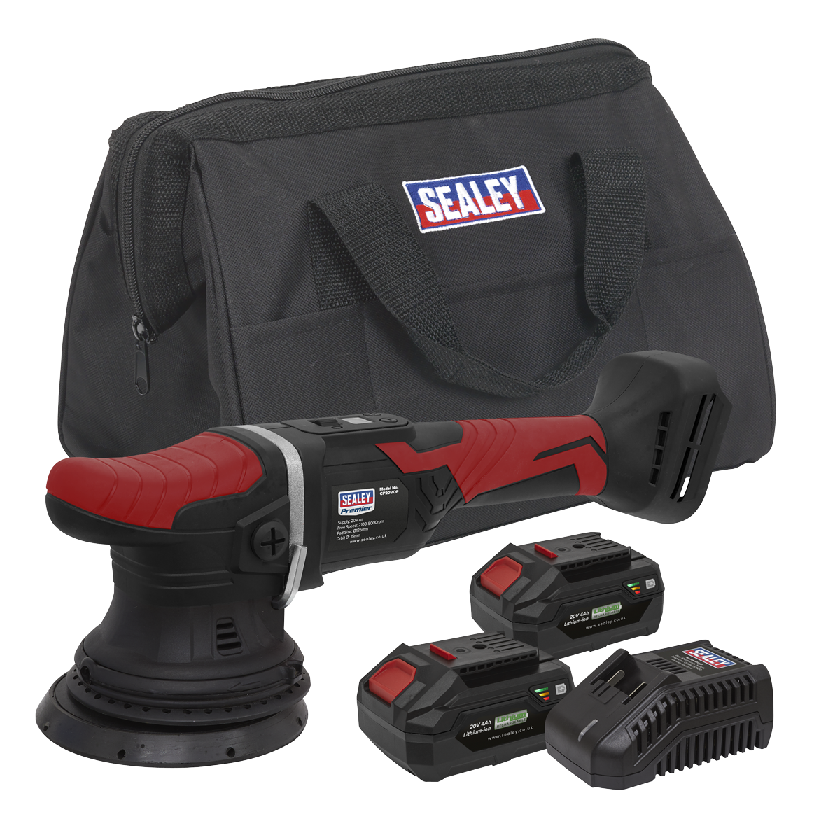 Premier CP20VOPKIT2 Premier SV20 Series 125mm Cordless Orbital Polisher Kit 20V 4Ah - 2 Batteries