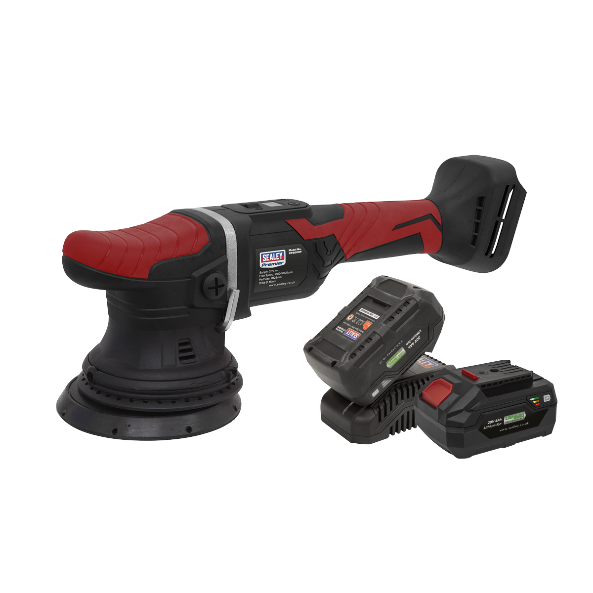 Premier CP20VOPKIT2 Premier SV20 Series 125mm Cordless Orbital Polisher Kit 20V 4Ah - 2 Batteries