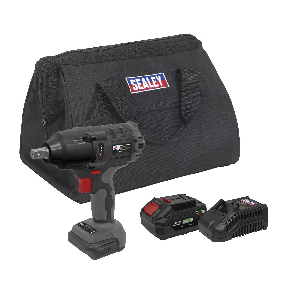 Premier CP20VPIWKIT1 Premier SV20 Series 1/2"Sq Drive Brushless Cordless Impact Wrench Kit 20V 4Ah