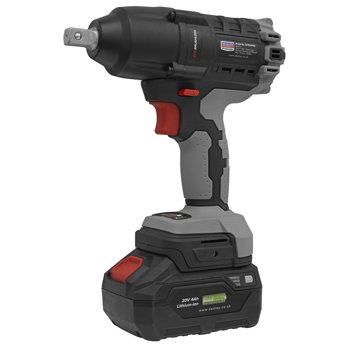 Premier CP20VPIWKIT1 Premier SV20 Series 1/2"Sq Drive Brushless Cordless Impact Wrench Kit 20V 4Ah