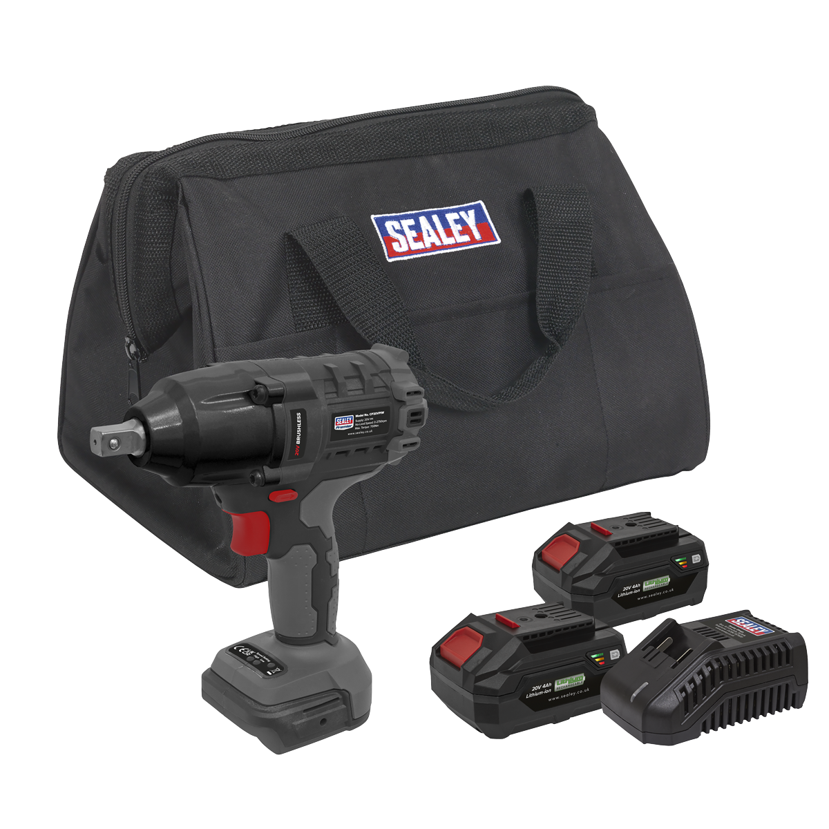 Premier CP20VPIWKIT Premier SV20 Series 1/2"Sq Drive Brushless Cordless Impact Wrench Kit 20V 4Ah - 2 Batteries