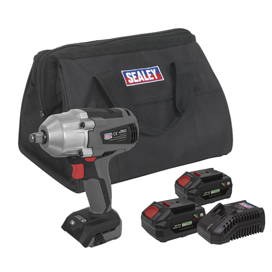 Premier CP20VPIWKIT Premier SV20 Series 1/2"Sq Drive Brushless Cordless Impact Wrench Kit 20V 4Ah - 2 Batteries