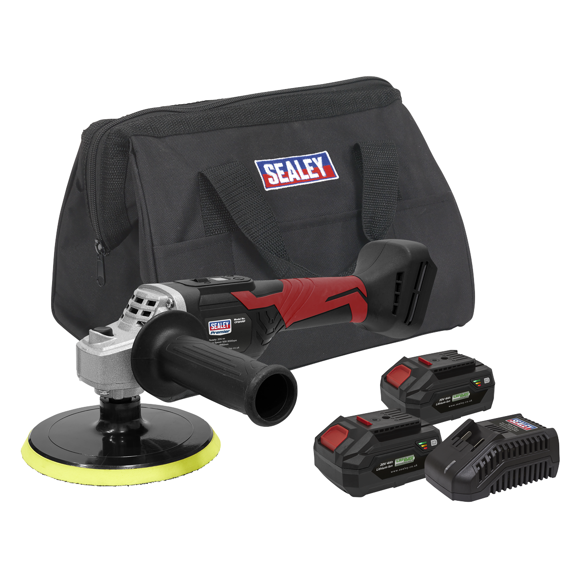 Premier CP20VRPKIT2 Premier SV20 Series 150mm Cordless Rotary Polisher 20V 4Ah - 2 Batteries