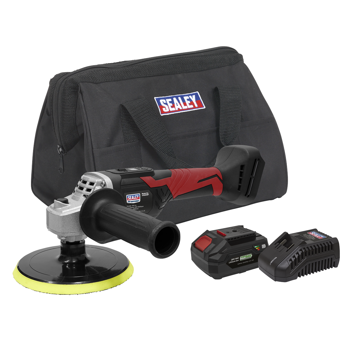 Premier CP20VRPKIT Premier SV20 Series 150mm Cordless Rotary Polisher 20V 4Ah