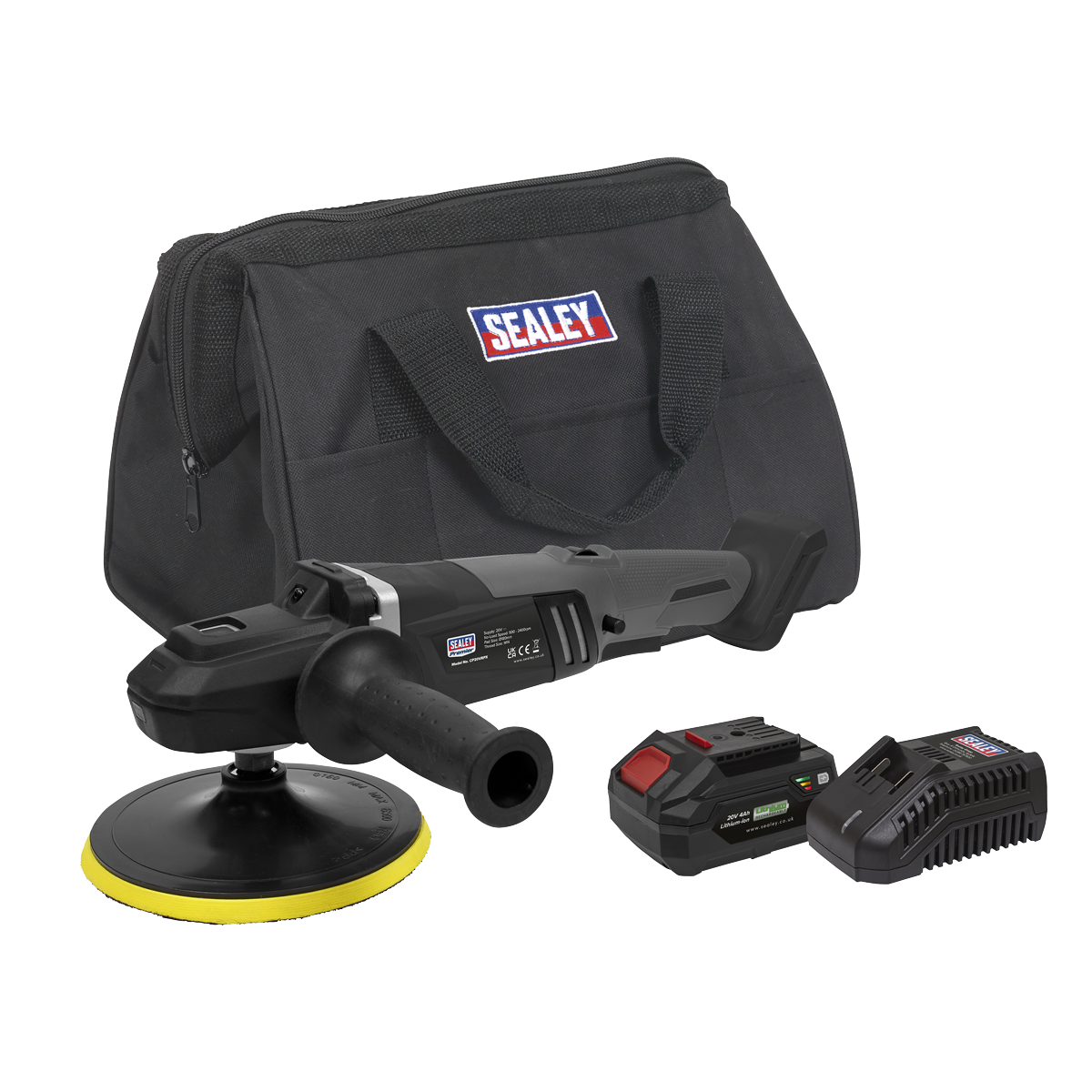 Premier CP20VRPXKIT1 Premier SV20 Series 180mm Brushless Cordless Rotary Polisher Kit 20V 4Ah