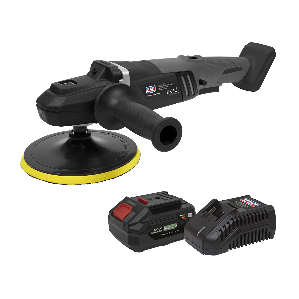 Premier CP20VRPXKIT1 Premier SV20 Series 180mm Brushless Cordless Rotary Polisher Kit 20V 4Ah