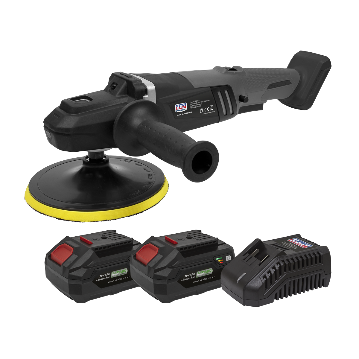 Premier CP20VRPXKIT Premier SV20 Series 180mm Brushless Cordless Rotary Polisher 20V 4Ah - 2 Batteries
