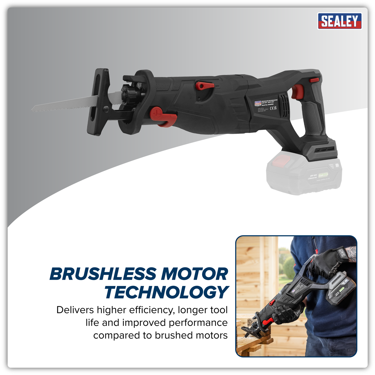Premier CP20VRSX Premier SV20 Series Brushless Cordless Reciprocating Saw 20V - Body Only