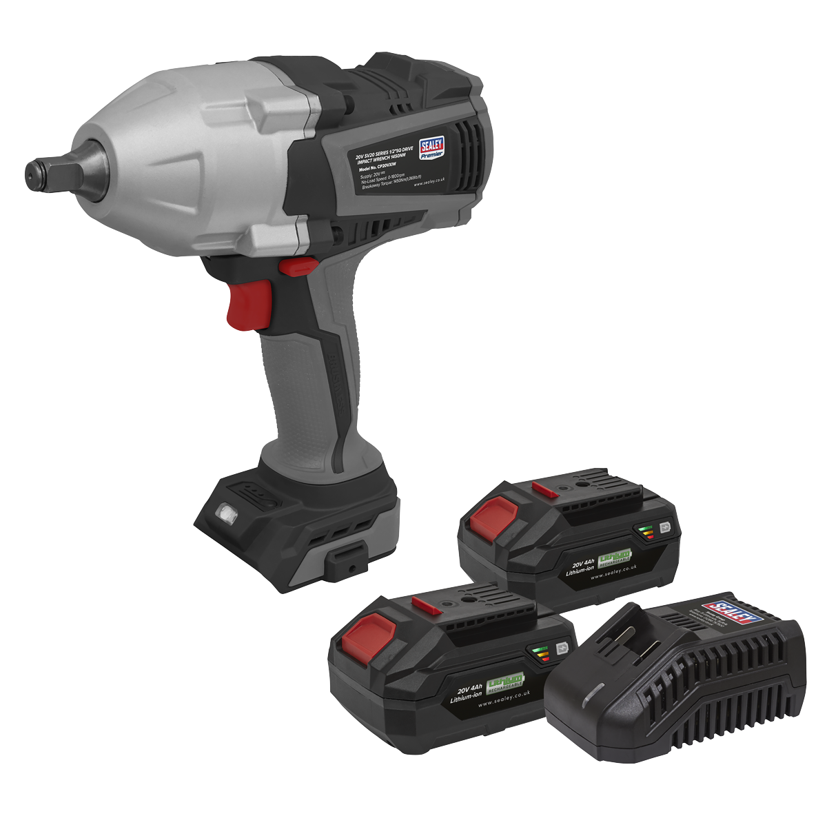 Premier CP20VXIWKIT1 Premier SV20 Series Brushless Cordless Impact Wrench Kit 20V 4Ah - 2 Batteries