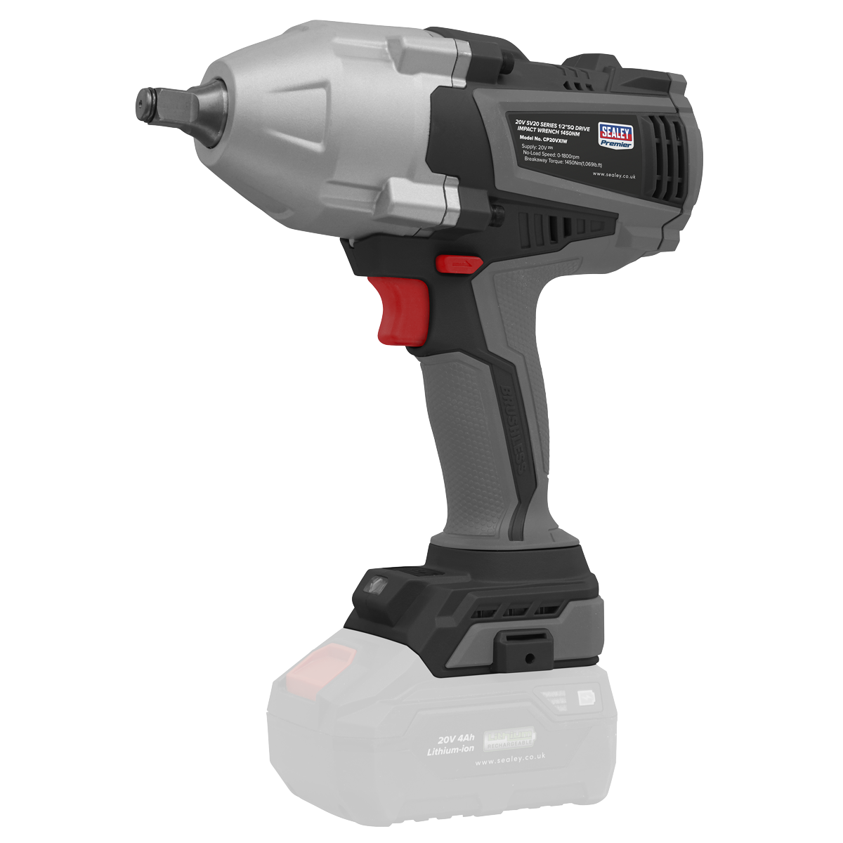 Premier CP20VXIWKIT1 Premier SV20 Series Brushless Cordless Impact Wrench Kit 20V 4Ah - 2 Batteries